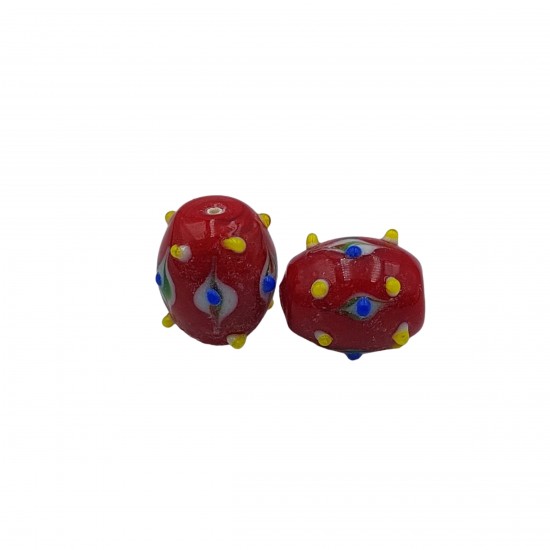 Χάντρες Γυάλινες 20x18mm (6 τεμ) - Μπορντό