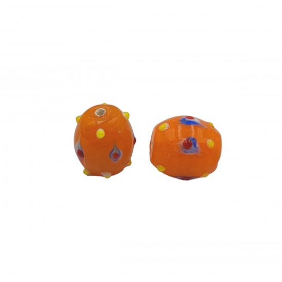 Χάντρες Γυάλινες 20x18mm (6 τεμ) - Πορτοκαλί