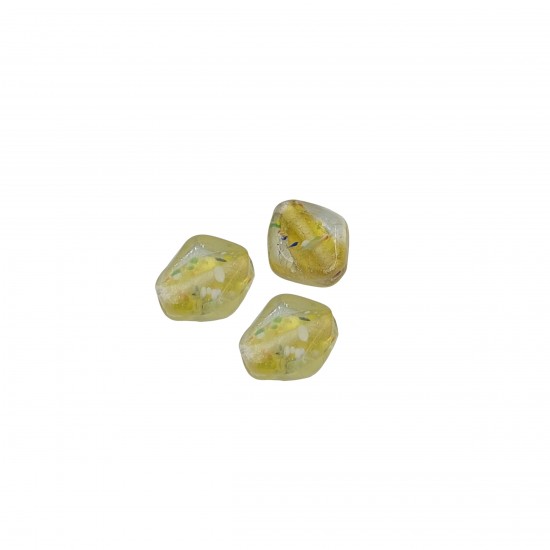 Χάντρες Γυάλινες 16x14mm (8 τεμ) - Κίτρινο