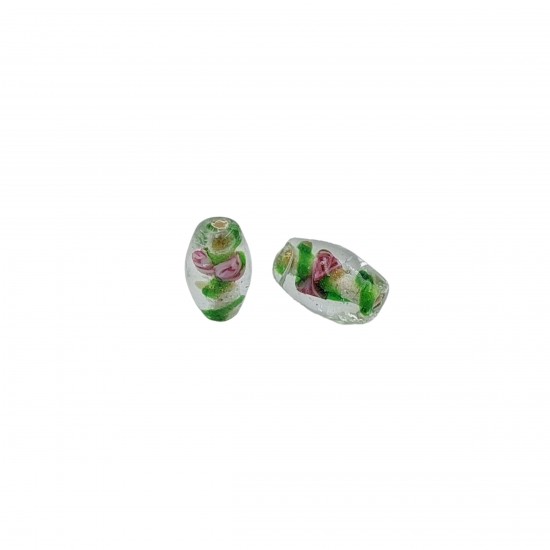 Χάντρες Γυάλινες 16x8mm (10 τεμ) - Πράσινο