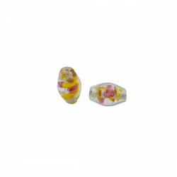 Χάντρες Γυάλινες 16x8mm (10 τεμ) - Κίτρινο