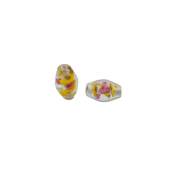 Χάντρες Γυάλινες 16x8mm (10 τεμ) - Κίτρινο