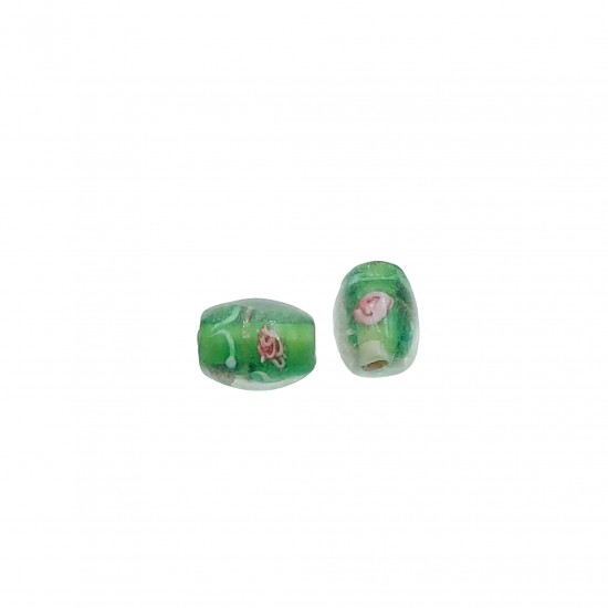 Χάντρες Γυάλινες 13x10mm (10 τεμ) - Πράσινο