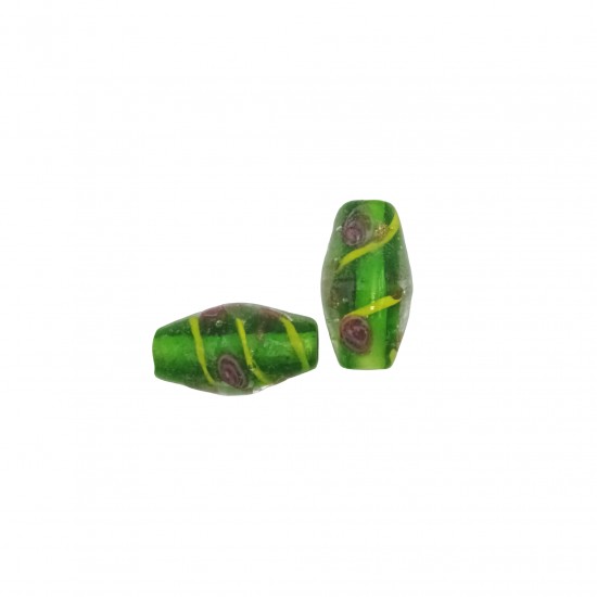 Χάντρες Γυάλινες 17x10mm (8 τεμ) - Πράσινο Χάντρες Γυάλινες 17x10mm (8 τεμ) - Πράσινο