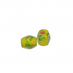 Χάντρες Γυάλινες 20x17mm (6 τεμ) - Κίτρινο