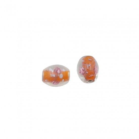 Χάντρες Γυάλινες 14x12mm (8 τεμ) - Πορτοκαλί