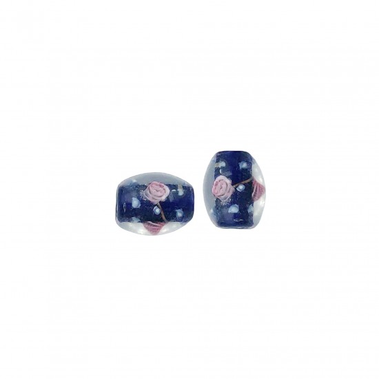 Χάντρες Γυάλινες 14x12mm (8 τεμ) - Μπλε