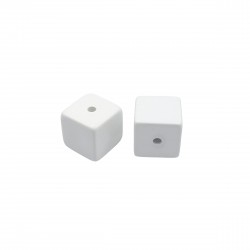 Χάντρες Ακρυλικές 20x20mm (6 τεμ) - Άσπρο