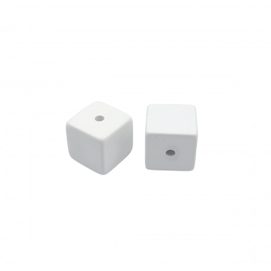 Χάντρες Ακρυλικές 20x20mm (6 τεμ) - Άσπρο