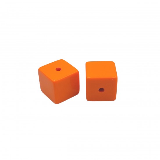 Χάντρες Ακρυλικές 20x20mm (6 τεμ) - Πορτοκαλί
