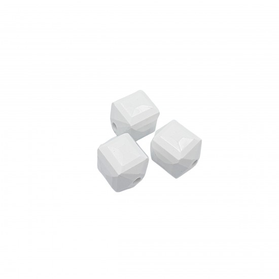 Χάντρες Ακρυλικές 13x15mm (8 τεμ) - Άσπρο