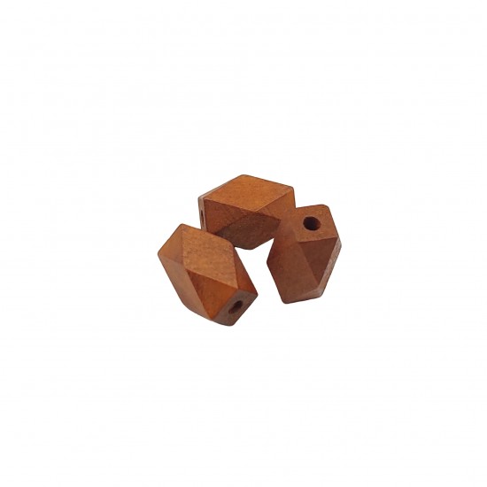 Χάντρες Ξύλινες 16x8mm (10 τεμ) - Καφέ