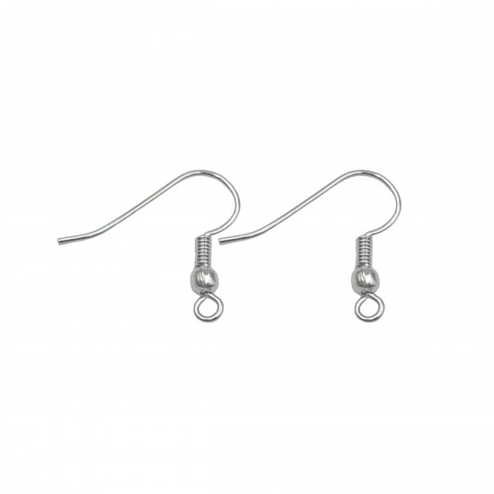Γάντζοι Μεταλλικοί Σκουλαρικιών 19mm (12 τεμ) - Ασημί