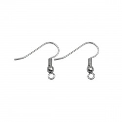 Γάντζοι Μεταλλικοί Σκουλαρικιών 19mm (12 τεμ) - Ασημί