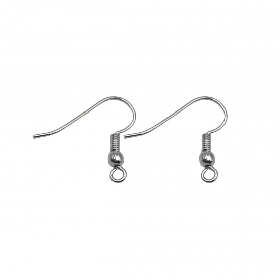 Γάντζοι Μεταλλικοί Σκουλαρικιών 19mm (12 τεμ) - Ασημί