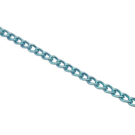 Αλυσίδες Αλουμίνιο 8x6mm (1 μέτρο) - Γαλάζιο
