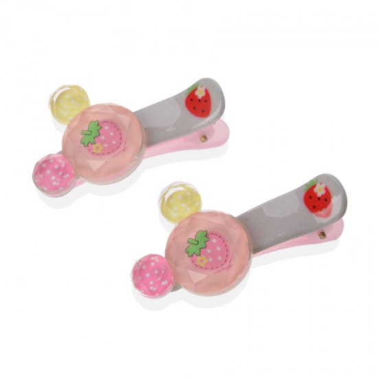 Αξεσουάρ Μαλλιών Σετ 2 τεμαχίων - Γκρι-Ροζ