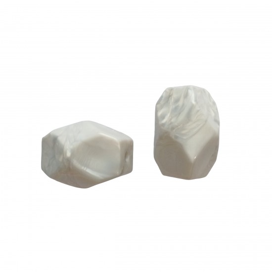 Χάντρες Ακρυλικές 30x21mm (6 τεμ) - Εκρού