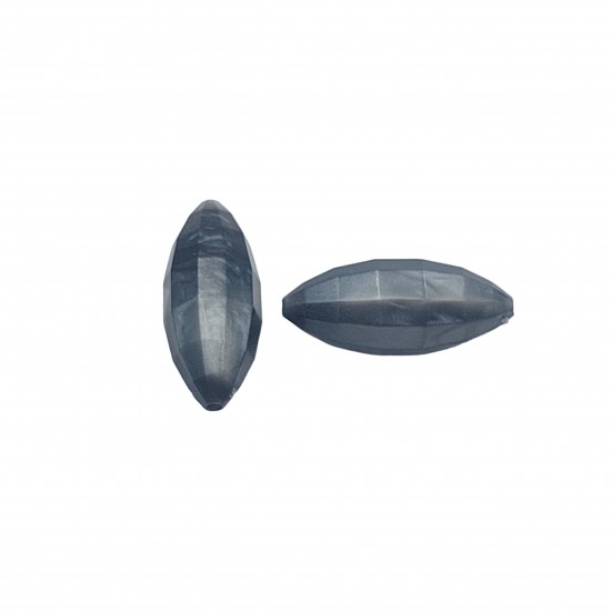 Χάντρες Ακρυλικές 39x16mm (6 τεμ) - Γκρι Σκούρο